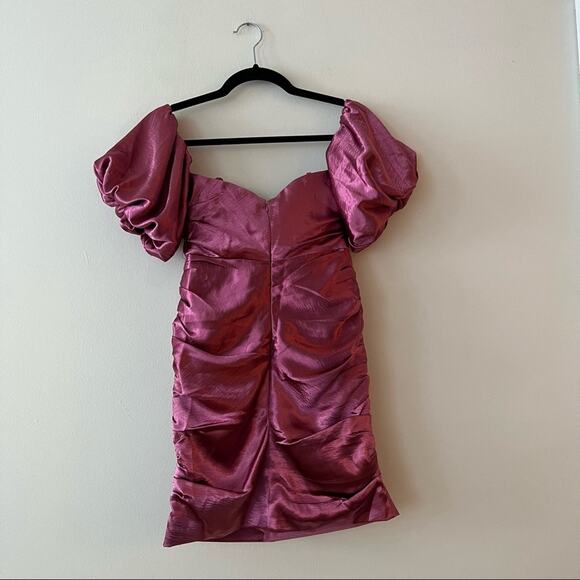 Cinq a Sept Tati Pink Metallic Off-the-Shoulder Mini Dress - Picture 6 of 8